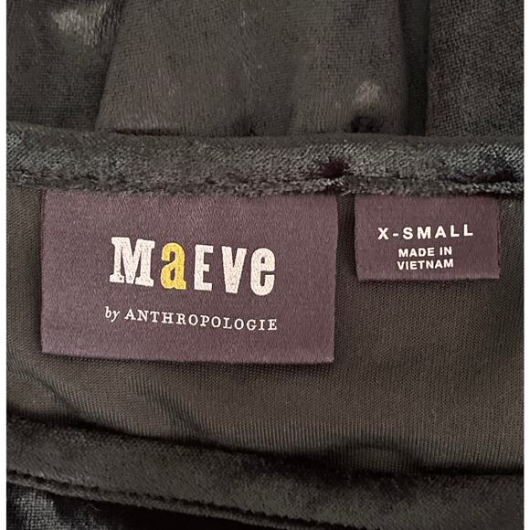 Anthropologie Maeve Candace Velvet Emerald Green Top XS Casual Fall Winter - Picture 9 of 11